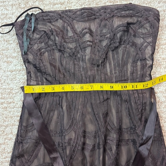 BCBGMaxAzria Brown Pleated Maxi Sundress HalterSize Small. B26 - Picture 14 of 17